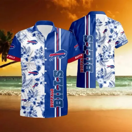 Discover Buffalo Bills Tropical Stripe Summer Aloha Hawaiian Shirt