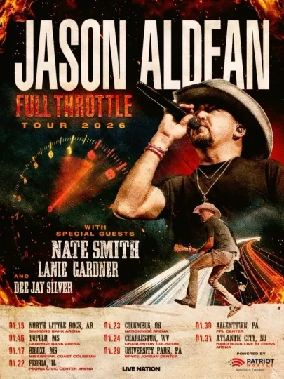 Jason Aldean Full Throttle Tour 2026 North America Poster