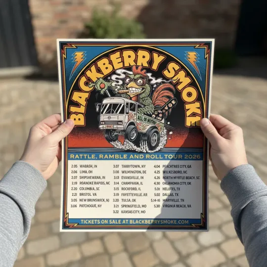 Blackberry Smoke band Rattle, Ramble And Roll Tour 2026 Poster