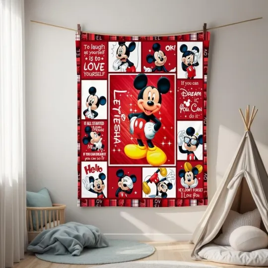 Discover Personalized Mickey Mouse Blanket, Mickey Blanket Mickey Mouse