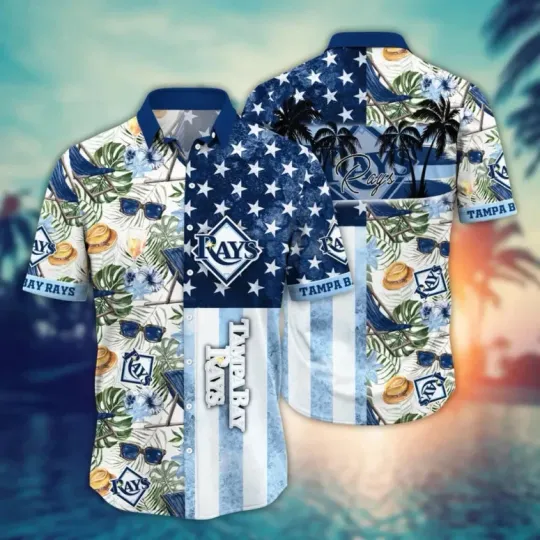 Discover Tampa Bay Rays Tropical Stars Hawaiian Shirt