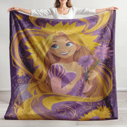 Discover Custom Name Tangled Princess Minky Fleece Blanket#5