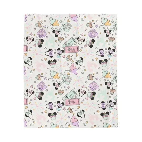 Discover Custom Name Princess  Mickey Fleece Blanket#5