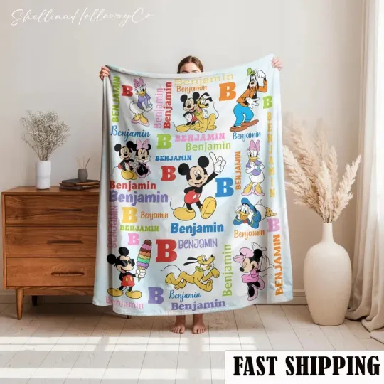 Discover Custom Name Micke And Friends Fleece Blanket#5