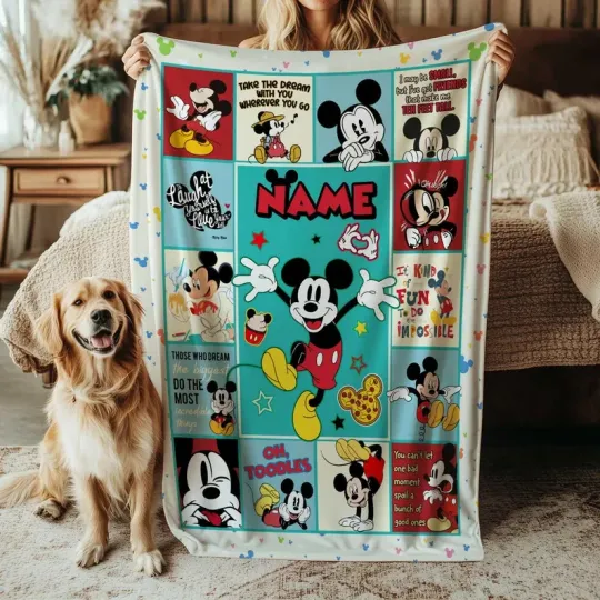 Discover Disney Mickey Mouse Blanket, Mickey And Friends Mickey Custom Fleece Blanket