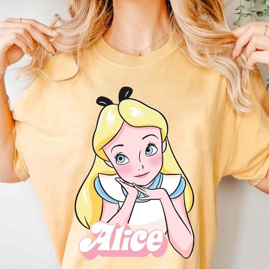 Discover Disney Alice In Wonderland Simple Portrait Shirt, Cute Kawaii Alice Princess Aesthetic, Disneyworld Disneyland Girl Matching Outfits