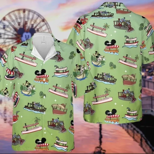 Vintage Jungle Cruise Boat Hawaiian Shirt, Disney Animal Kingdom Safari Mode Button Shirt