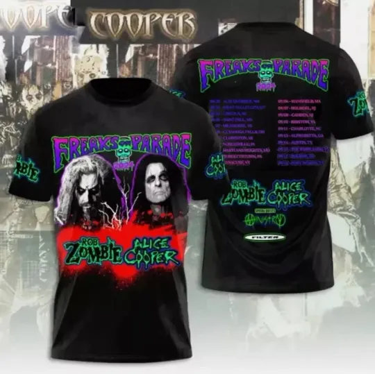 Discover Rob Zombie Freaks On Parade 2024 AOP 3D T-Shirt
