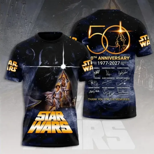 Discover Star Wars A New Hope 50th Anniversary 1997-2027 T-shirt 3D All Size S-5XL