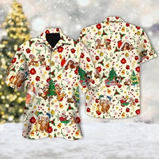 Discover Chip n Dale Christmas Hawaiian Shirt, Chip and Dale Xmas Party Hawaii Shirt, Chi