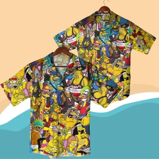 Discover Simpsons Parody Hawaiian Shirt Funny Cartoon Aloha Shirt, Loud Summer Party Shir