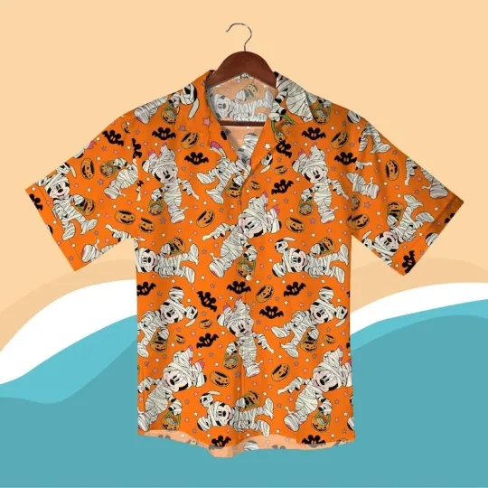Discover Halloween Mummy Mickey Hawaiian Shirt Spooky Cartoon Fall Aloha Outfit Halloween