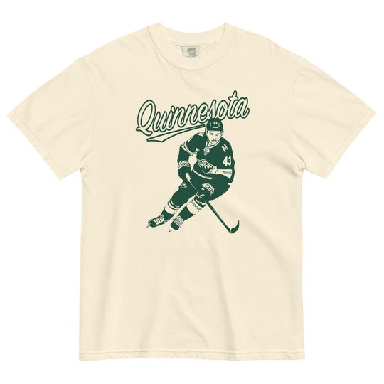 Discover Quinnesota Unisex garment-dyed heavyweight t-shirt, Minnesota Hockey Shirt, State of Hockey
