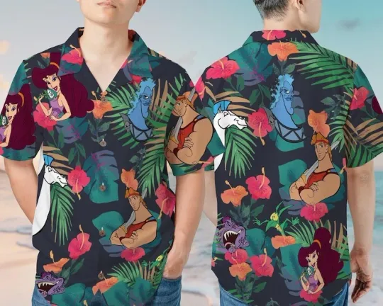 Hercules Hawaiian Shirt, Tropical Flowers Hawaiian Shirt