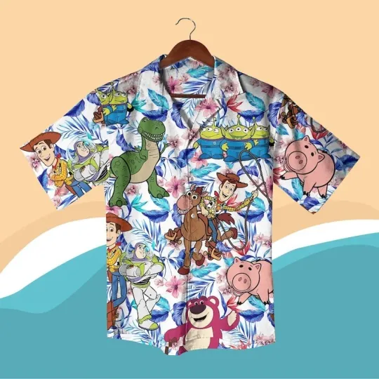 Discover Toy Button Up, Woody Buzz Lightyear Jessie Alien 3D Hawaiian Shirt, Story Hawaii