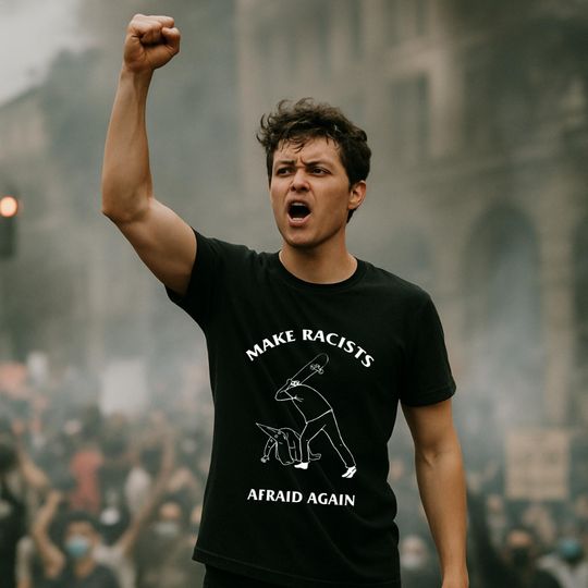 Discover Make Racists Afraid Again Unisex T-Shirt Anti-Racism Protest Social Justice Graphic Tee