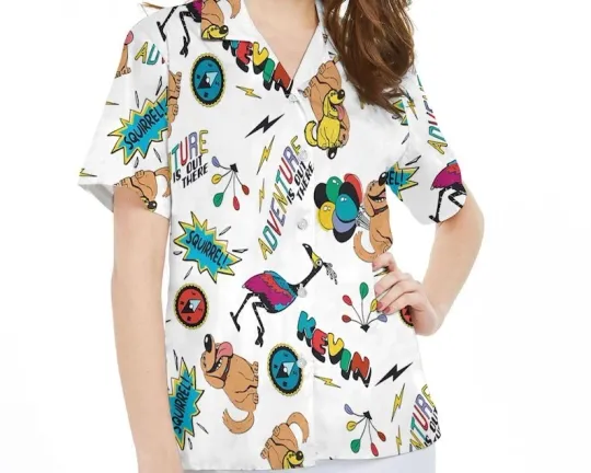 Discover Vintage Disney Up Movie Characters Hawaii Shirt, Kevin Russell Carl Dug Matching