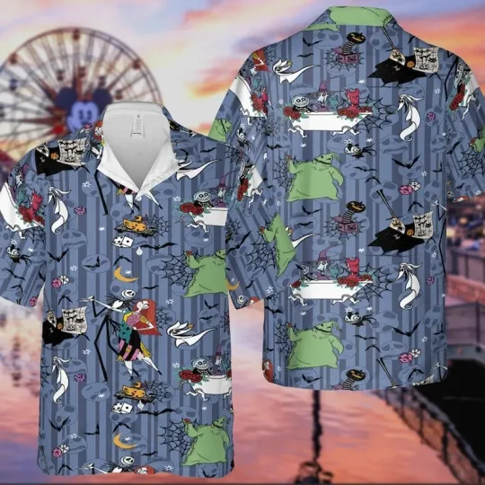 Discover Vintage Nightmare Before Christmas Character Hawaiian Shirt, Jack And Sally Hall