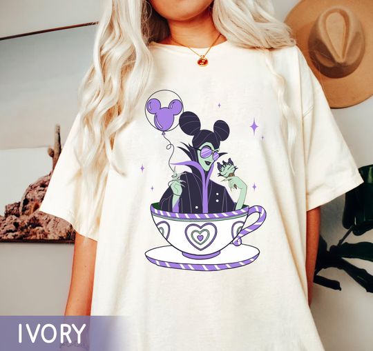 Discover Maleficent Wears Mickey Ears Balloon Mad Tea Party Comfort Colors Shirt
