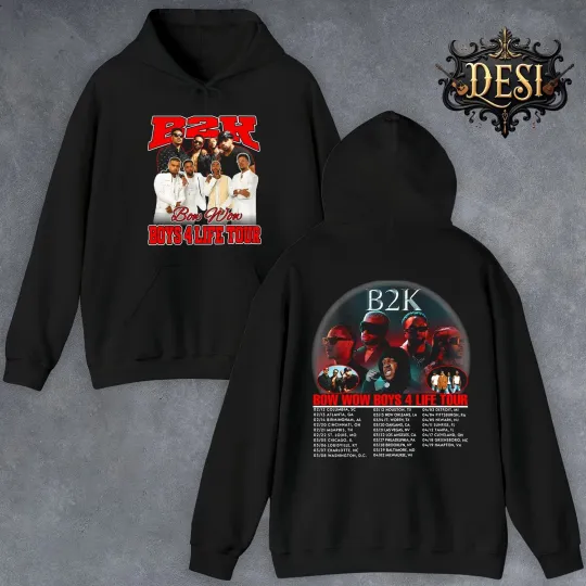 Discover Bow Wow X B2K Boys 4 Life Tour 2026 Double Sided Hoodie