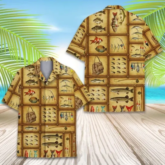 Discover Vintage Fishing Hawaiian Shirt Men Women Youth, Fisherman Aloha Shirt