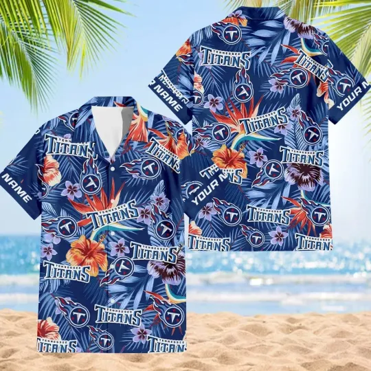 Discover Tennessee Football Team Titanss Hawaiian Button Down Shirt Unisex Adults S-5XL