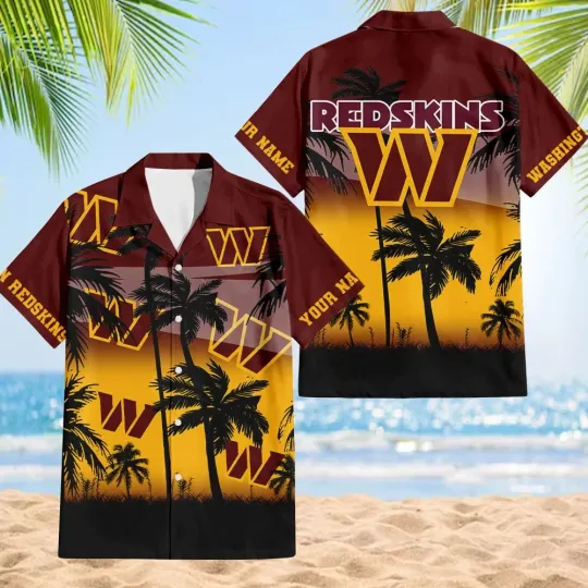 Discover Washington Football Team Commanderss Hawaiian Button Down Shirt Unisex Adults