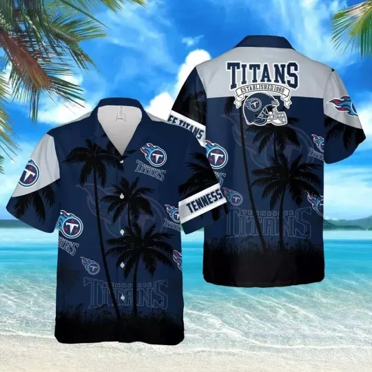 Discover Tennessee Football Team Titanss Hawaiian Button Down Shirt Unisex Adults S-5XL