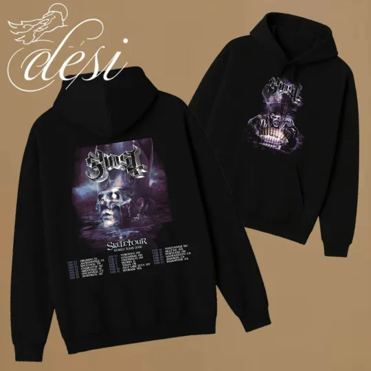 Discover Ghost Skeletour World Tour 2026 Double Sided Hoodie For Fans