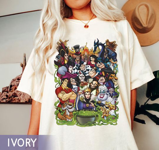 Discover Villains Group Collage Comfort Colors Shirt, Gaston Ursula Maleficent Hades Scar Hook T-shirt, Walt  World, 2024 Trip