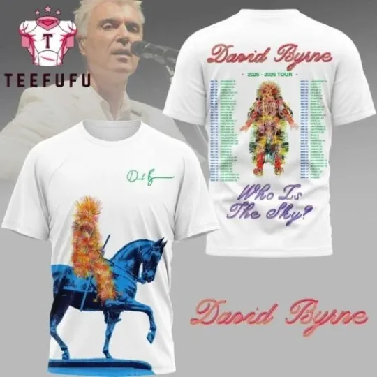 David Byrne 2025-2026 Tour Schedule 3D T Shirt