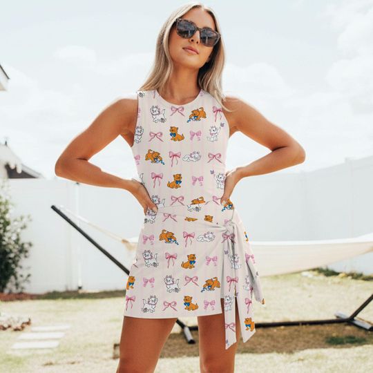 Aristocats Marie Toulouse Coquette Bow Tennis Dress Skirt,  Disney The Aristocats Dress, Disney Athletic Skirt, Disney Tennis Dress Skirt