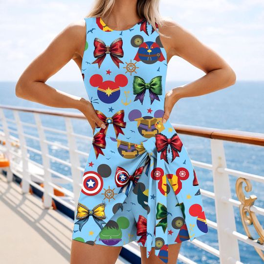 Discover Marvel At Sea Iron Man Captain America Hulk Mickey Coquette Tennis Dress Skirt, Pirate Disney Cruise Trip, Disney Tennis Dress Skirt