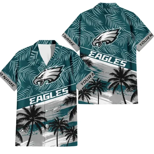 Discover Philadelphia Football Team Eagless Hawaiian Button Down Shirt Unisex Adults