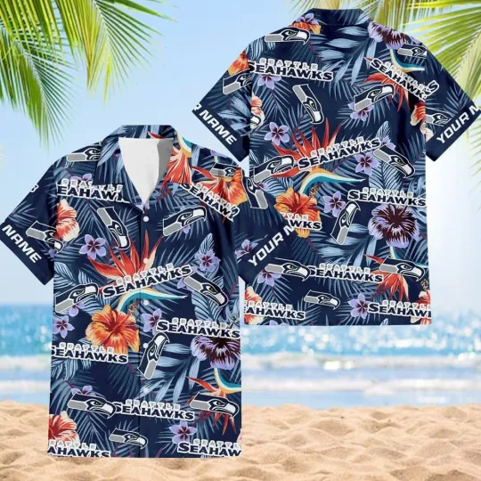 Discover Seattle Football Team Seahawkss Hawaiian Button Down Shirt Unisex Adults S-5XL