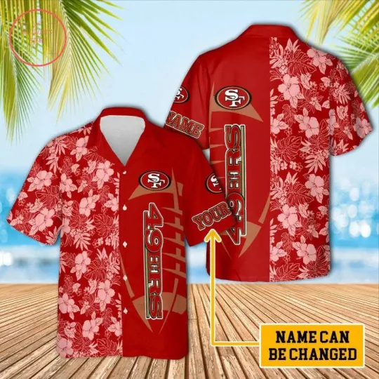 Discover San Francisco Football Team 49erss Hawaiian Button Down Shirt Unisex Adults