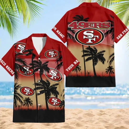 Discover San Francisco Football Team 49erss Hawaiian Button Down Shirt Unisex Adults