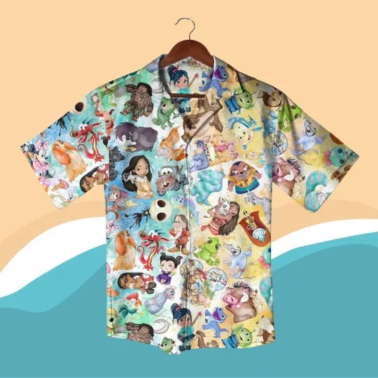 Discover Magic Kingdom Hawaiian Shirt, Cartoon Characters Shirt, Vacation Outfit
