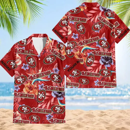 Discover San Francisco Football Team 49erss Hawaiian Button Down Shirt Unisex Adults