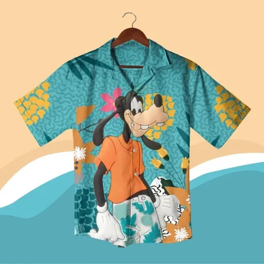 Discover Goofy Dog Hawaiian Shirt, Goofy Movie Button Up Shirt Holiday, Dog Hawaiian Shirt