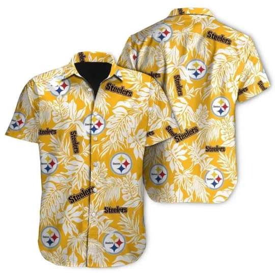 Discover Pittsburgh Football Team Steelerss Hawaiian Button Down Shirt Unisex Adults