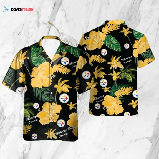 Discover Pittsburgh Football Team Steelerss Hawaiian Button Down Shirt Unisex Adults