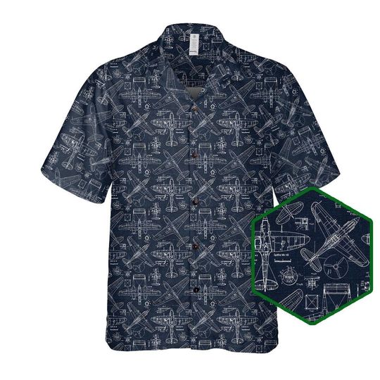 Discover Aviation Hawaiian Shirt, Airplane Lover Gift, Pilot Button-Up, Hawaiian Airplane Shirt