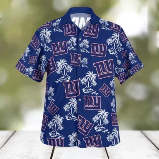Discover New York Football Team Giantss Hawaiian Button Down Shirt Unisex Adults S-5XL