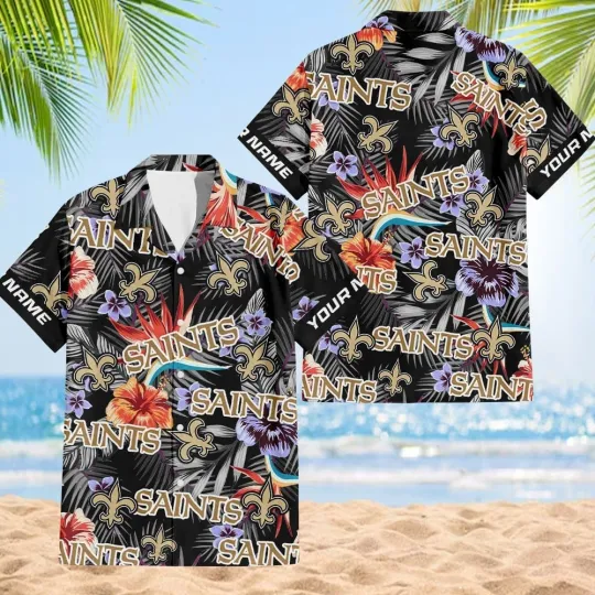 Discover New Orleans Football Team Saintss Hawaiian Button Down Shirt Unisex Adults S-5XL