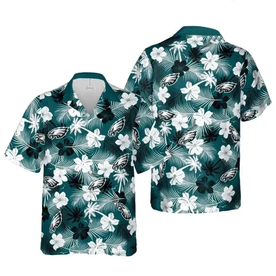 Discover Philadelphia Football Team Eagless Hawaiian Button Down Shirt Unisex Adults