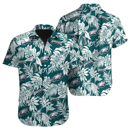 Discover Philadelphia Football Team Eagless Hawaiian Button Down Shirt Unisex Adults