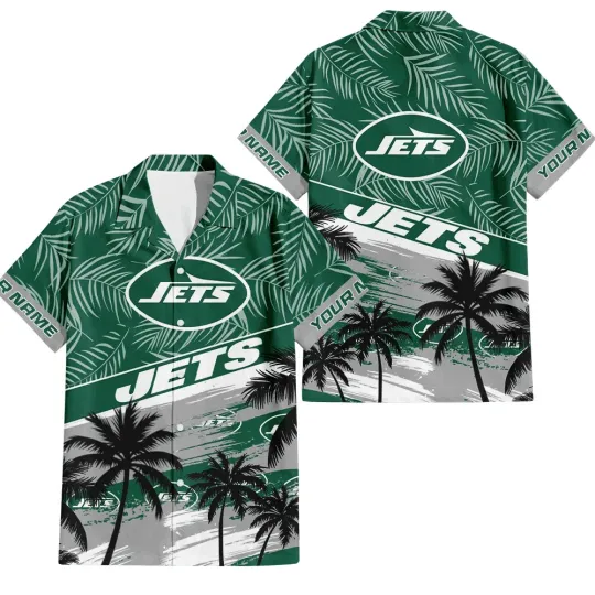 Discover New York Football Team Jetss Hawaiian Button Down Shirt Unisex Adults S-5XL