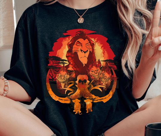 Discover Scar Shenzi Banzai Ed Young Simba Nala Dark Watercolor Comfort Colors Shirt, Vintage The Lion King Disney Washed T-shirt, Disneyland Trip