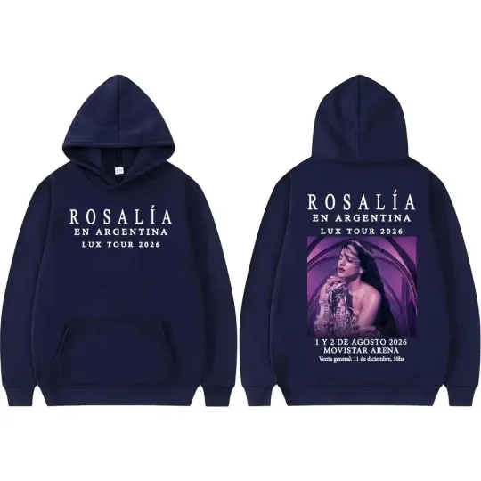 Discover Rosalia En Argentina Lux Tour 2026 Double Sided Hoodies